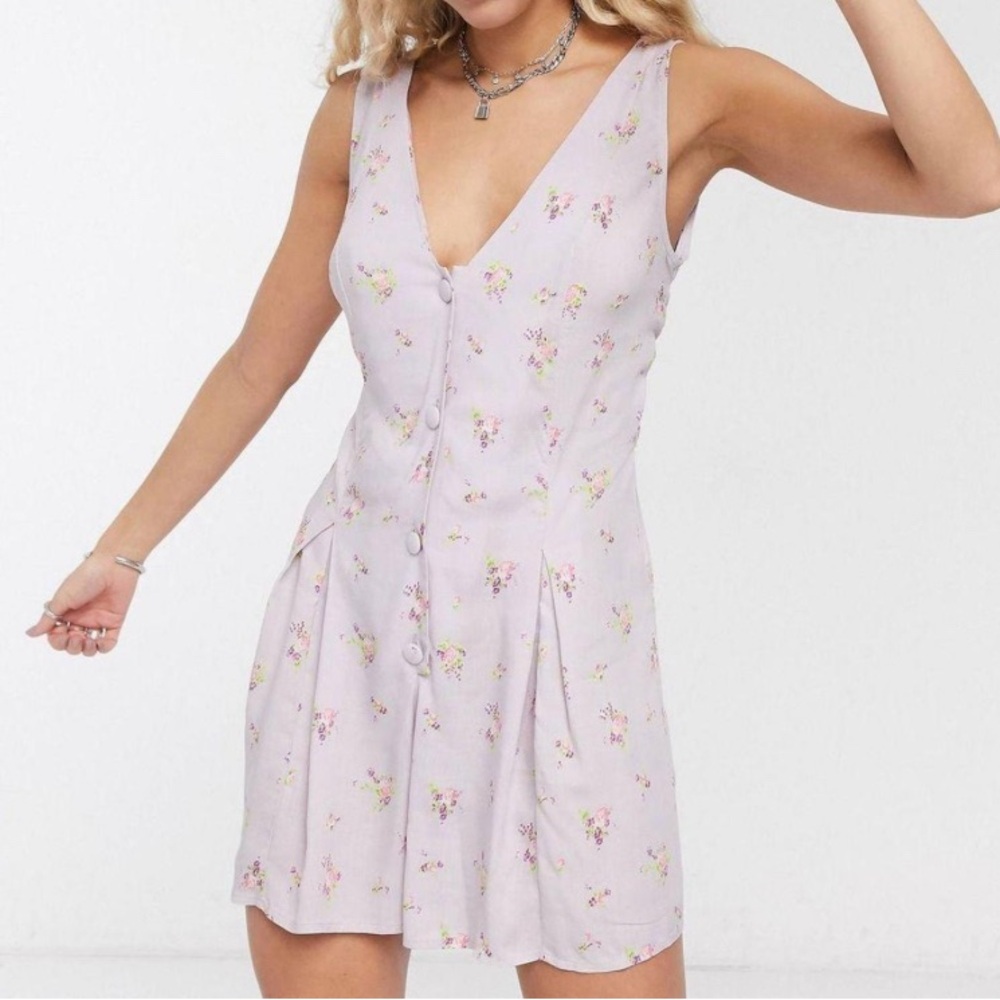 Reclaimed Vintage Women's Purple Dress- Romper. Size 2